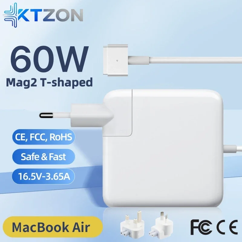 

KTZON 60 Вт Mag2T-образное зарядное устройство для MacBook Pro Air A1502 A1425 A1435, сертификация CE FCC, высококачественный сменный адаптер питания