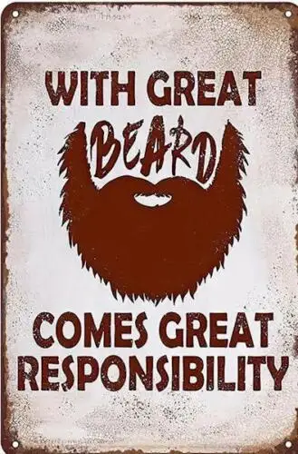 BEARD METAL TIN SIGN 