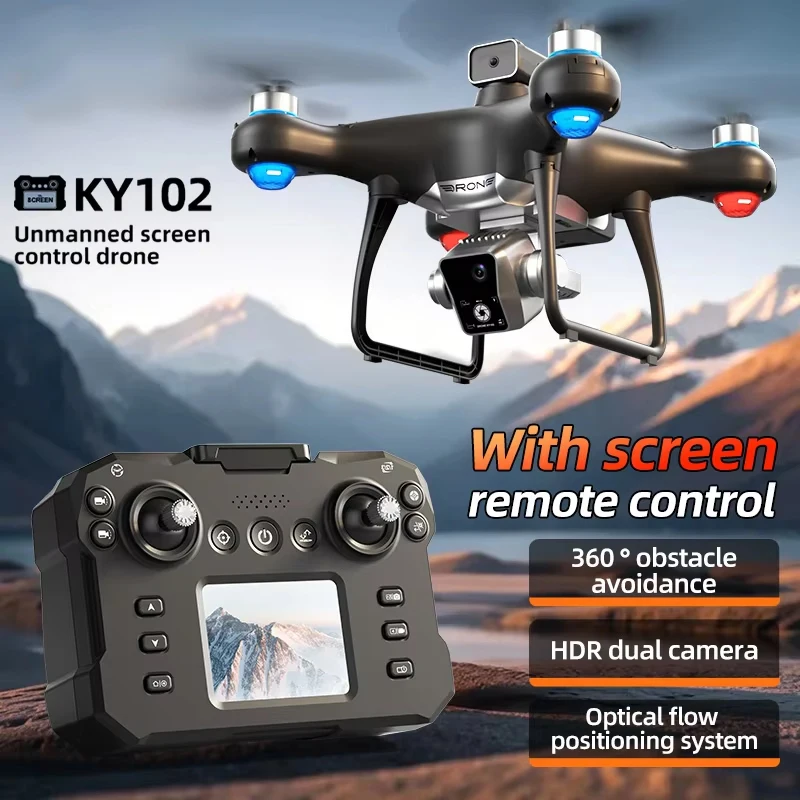 

Ky102 Max Drone Professional Hd Dual Camera Screen Controlled Brushless Obstacle Avoidance Rc Quadcopter Dron Toy 10000m
