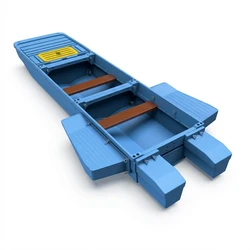 Modular PE Fishing Boat Portable Sectional Hard Shell Skiff Easy Assemble Stackable Canoe for SUV Trunk Storage High Load