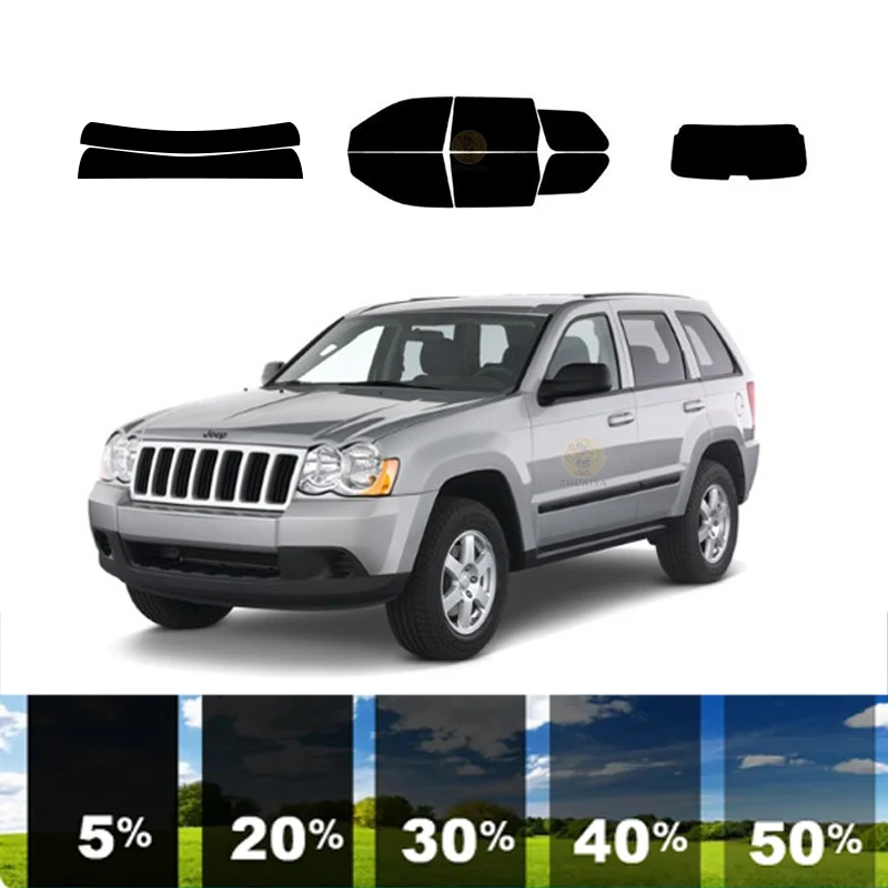 precut Removable Window Tint Film For Car 100% UVR 5%-70%VLT Heat Insulation Carbon ﻿For JEEP GRAND CHEROKEE 4 DR SUV 2005-2010