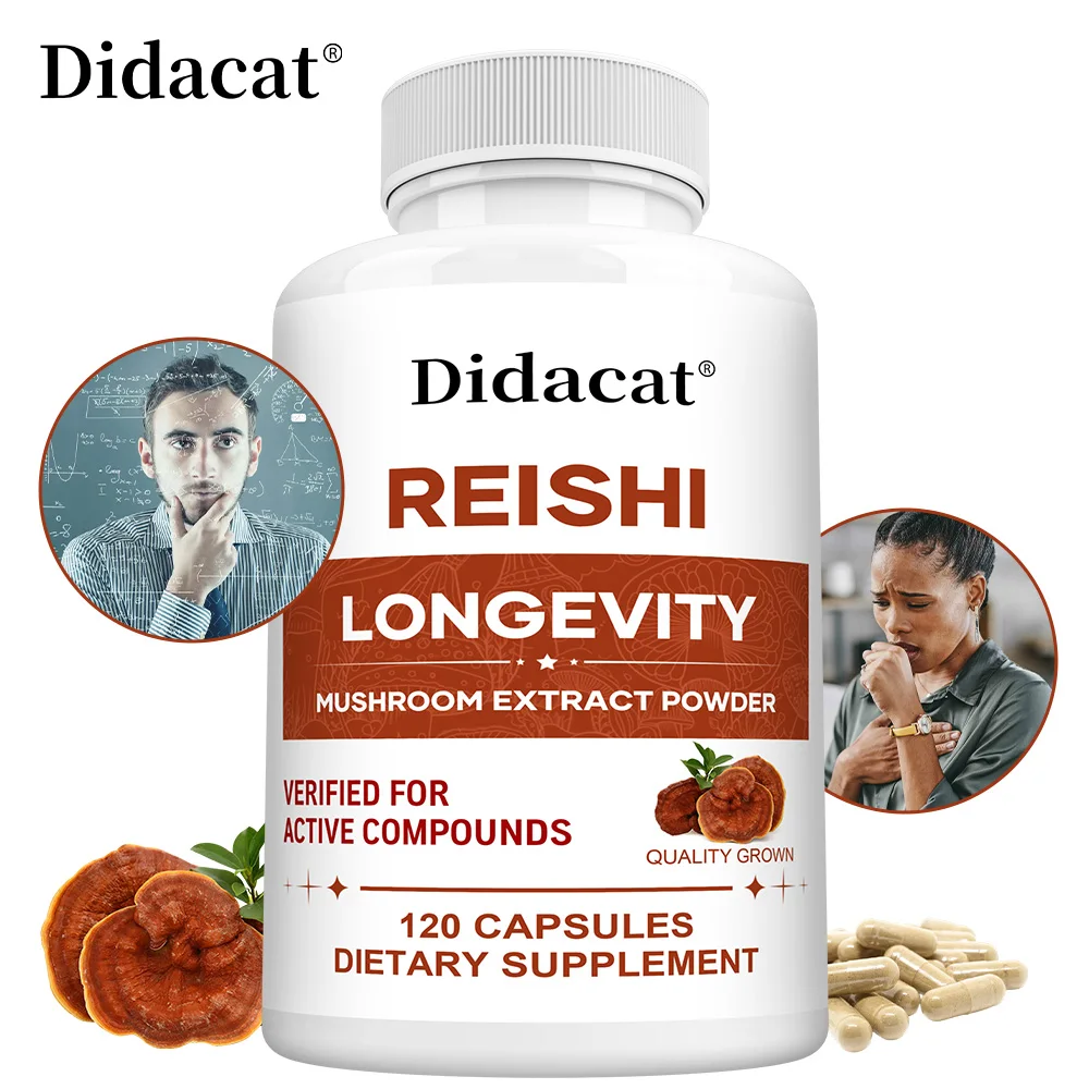 

Reishi Mushroom Capsules, Support Immune Health & White Blood Cell Function, Relieve Stress, Improve Sleep & Cognitive Wellness