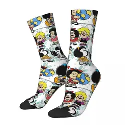 Mafalda – chaussettes Kawaii à motif de dessin animé pour fille, gaie, lumineuse et intelligente