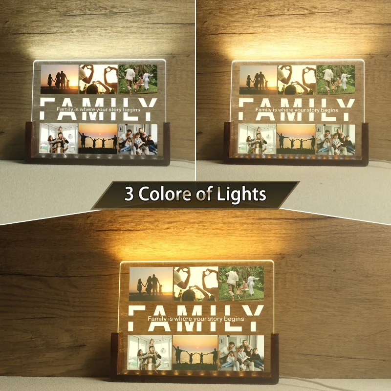 Personalized Acrylic Photo Lamp，Custom Photo LED Night Light，Photo Frame，Gift for Couple，Anniversary Gift，Wedding Gift