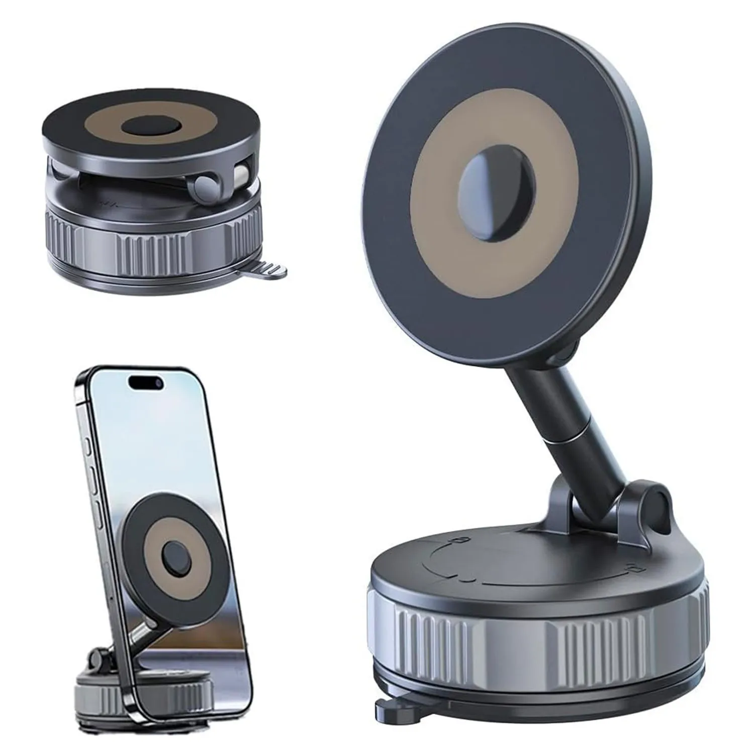 

Vacuum Magnetic Car Phone Holder Strong Cup Car Foldable Phone Holder 360-Degree Rotating Automotive Cellphone Mount 2025 New