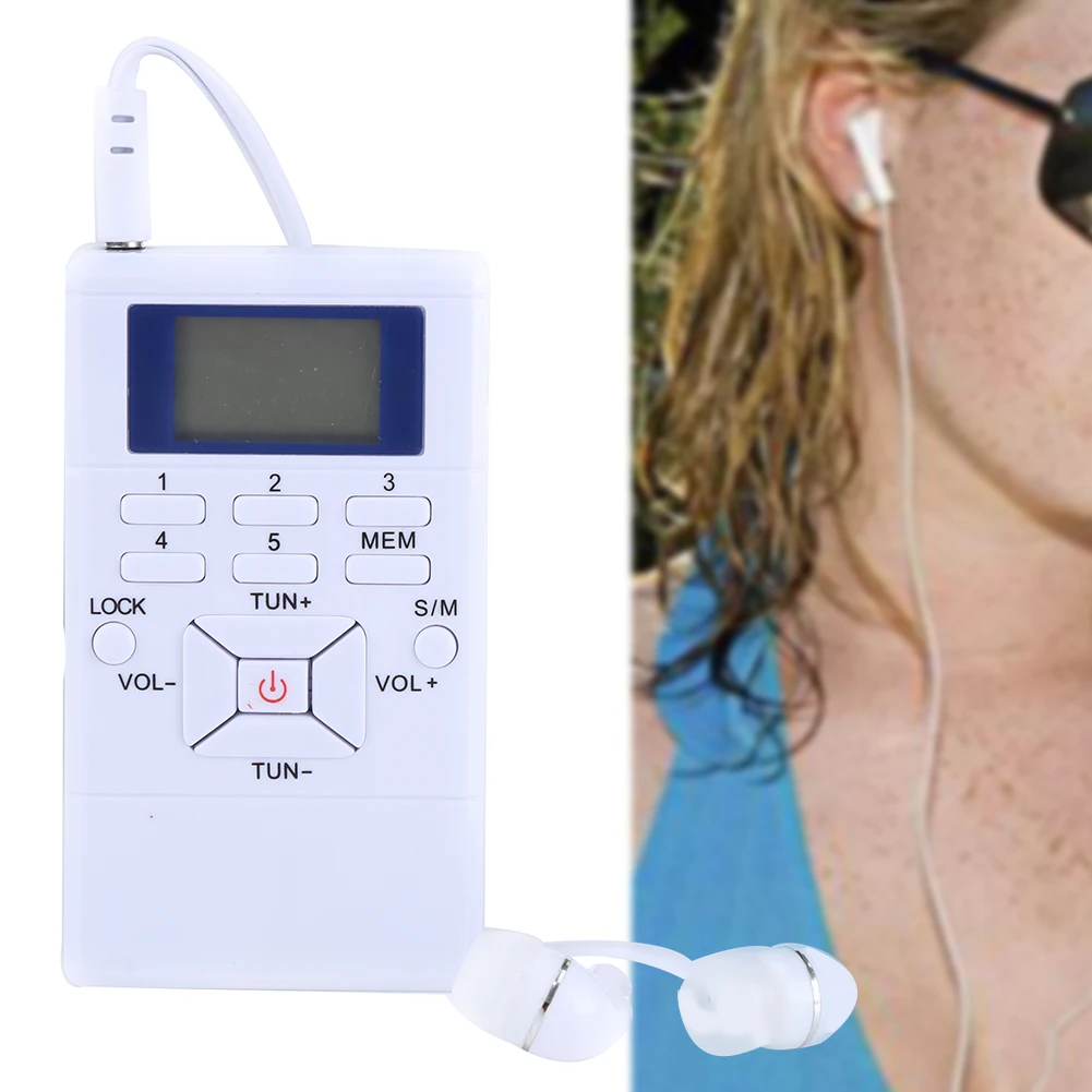 راديو رقمي راديو FM صغير محمول LCD راديو FM معالجة رقمية استقبال لاسلكي مع سماعة راديو محمول