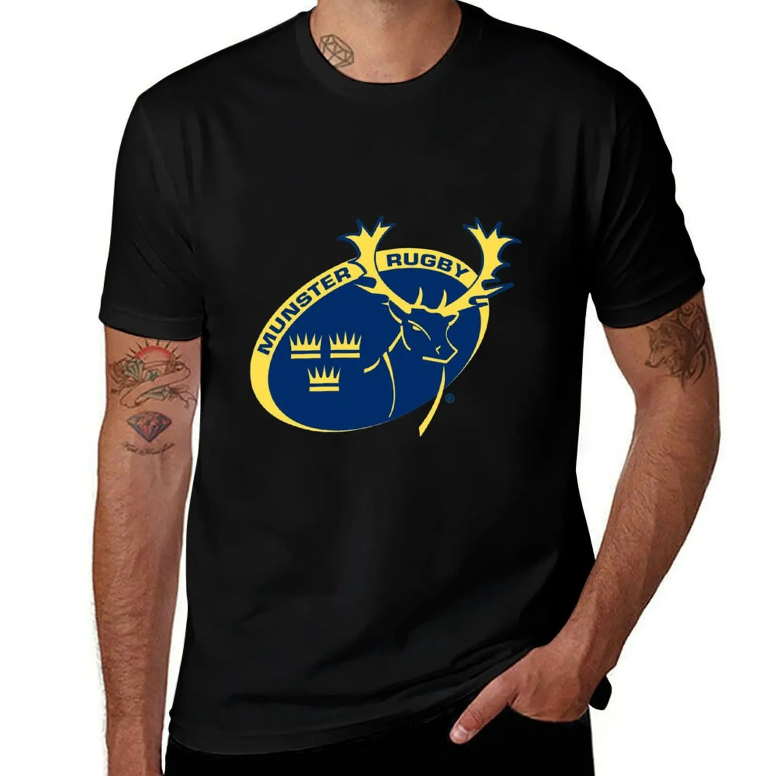 

Munster Rugbylogo T-Shirt men t shirt cotton 100% black cotton t-shirt plain for man package T-Shirt