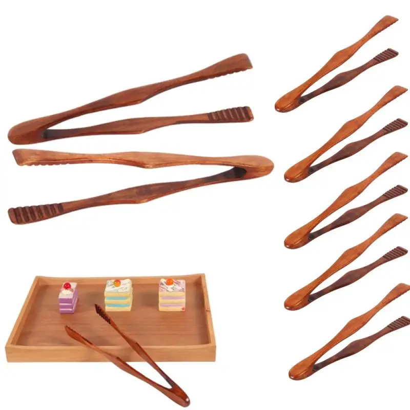 Wooden Food Clip Bread Clip Buffet Barbecue Clip Japanese Salad Snack Food Clip BBQ Clamp Kitchen Buffet Utensil Tools