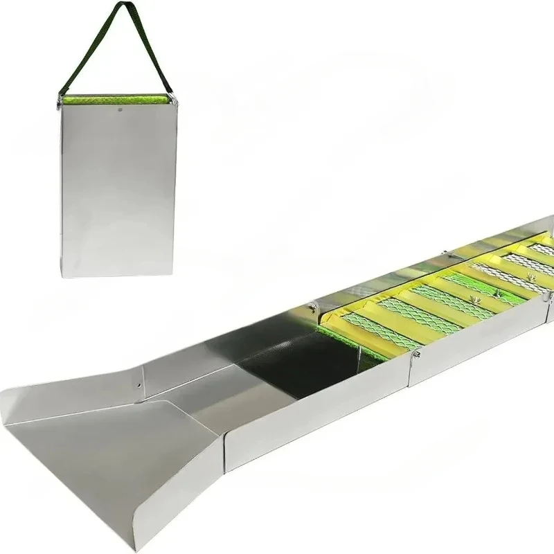 Folding Sluice Box Aluminum Alloy Portable Gold Mining Chute Panning Prospecting Recovery Tool