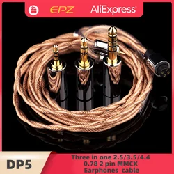 Cavo IEM per auricolari HIFI EPZ DP5 Cavo di aggiornamento in rame monocristallo 2,5/3,5/4,4 mm Spina tre in uno 0,78 mm 2 pin/MMCX