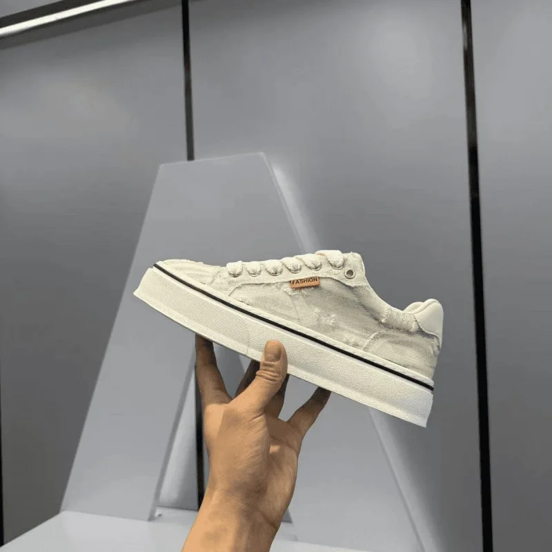 2026 Men Retro Canvas Shoes Sneakers Thick Platform Anti Slip Student Flats Shoes Street Men's Skate Walking Casual Sports Shoes