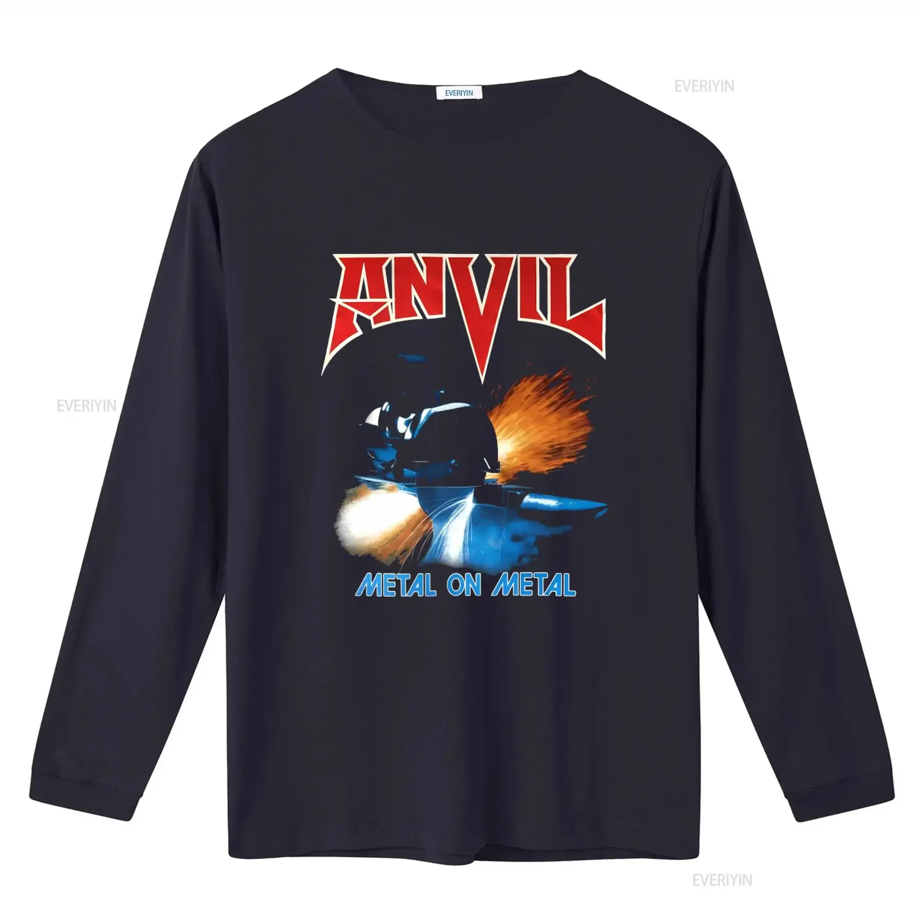 Anvil Band Metal on T Shirt Black  Available in All Sizes S to 5XL vintage Washed Unisex designer clothes Stylish graphic image 4