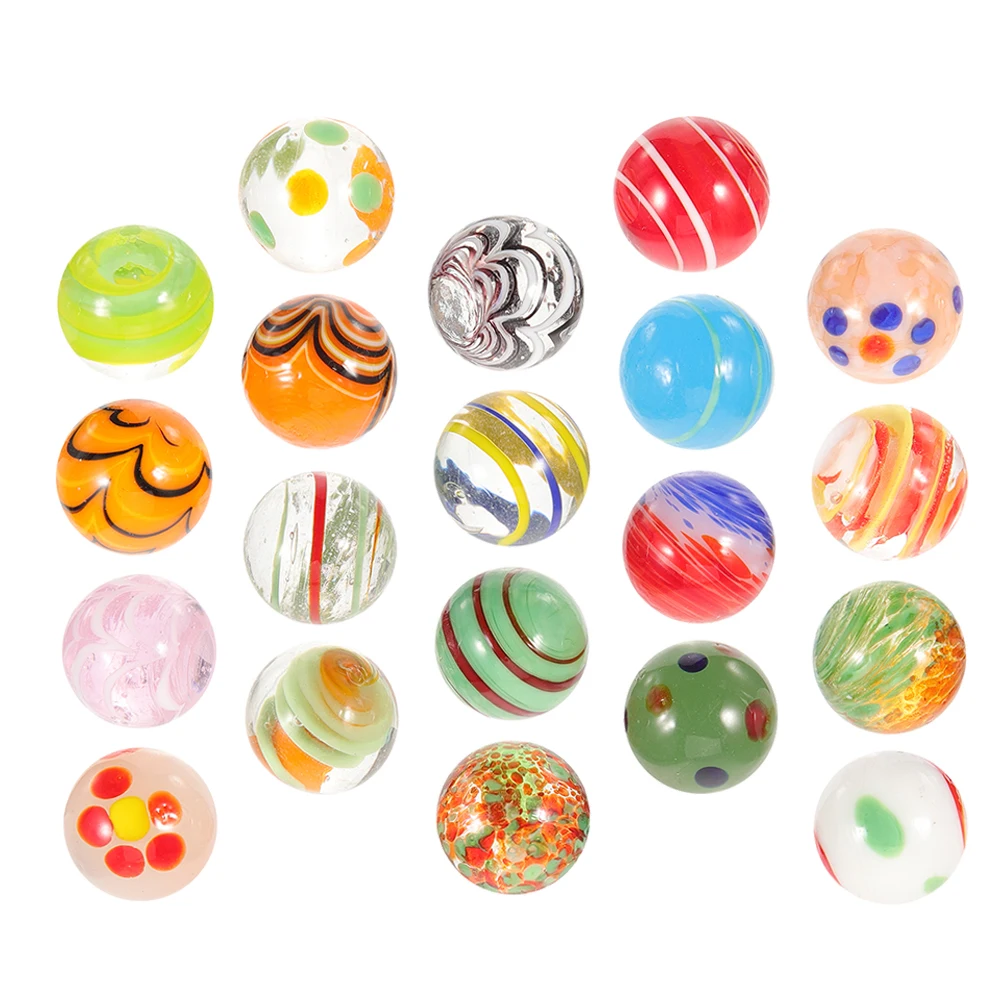 

20Pcs Glass Marbles Assorted Solid Colors Durable for Fish Tank Decoration Vase Fillers DIY Crafts Floral Arrangement