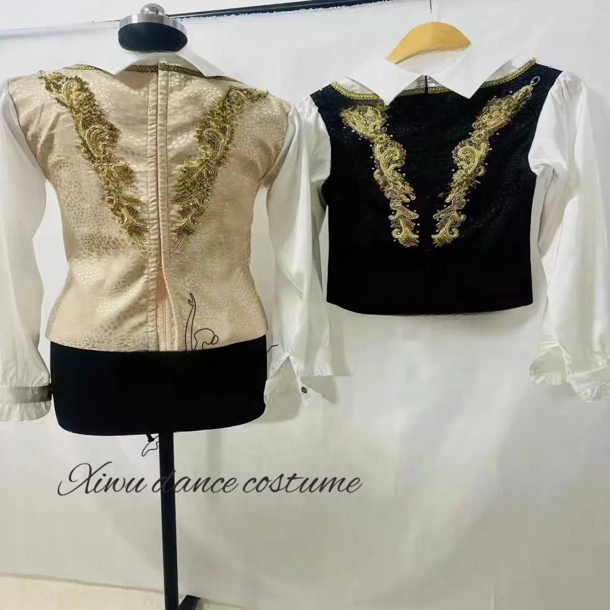 2025 New Custom men's ballet Jacket with gold trim Men's performance Dance Jacket Exquisite universal menswear
