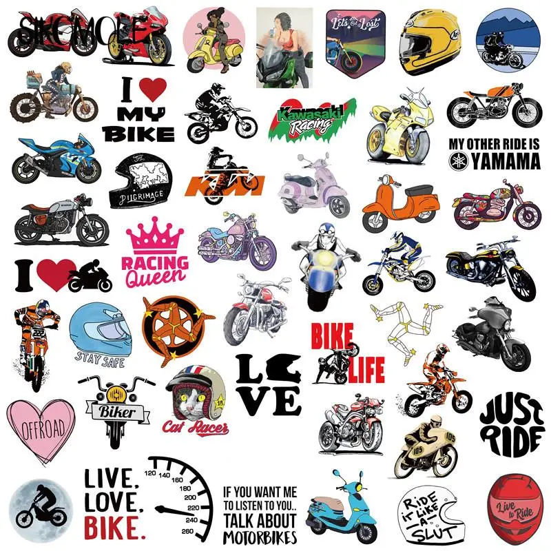 Motocicleta ao ar livre adesivos, montanha motocross equitação, viagem bagagem, skate, PVC decalque adesivo, atacado, f5, 10, 30, 50pcs