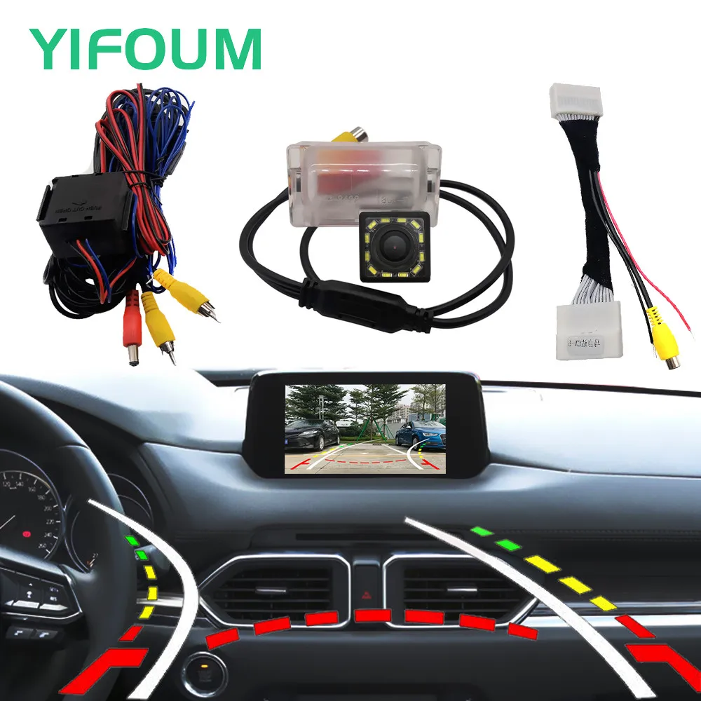 Fisheye Dynamic Trajectory HD Car Rear View Backup Camera For Mazda CX9 CX-9 CX5 CX-5 KF 2019 2020 & Original Factory Screen