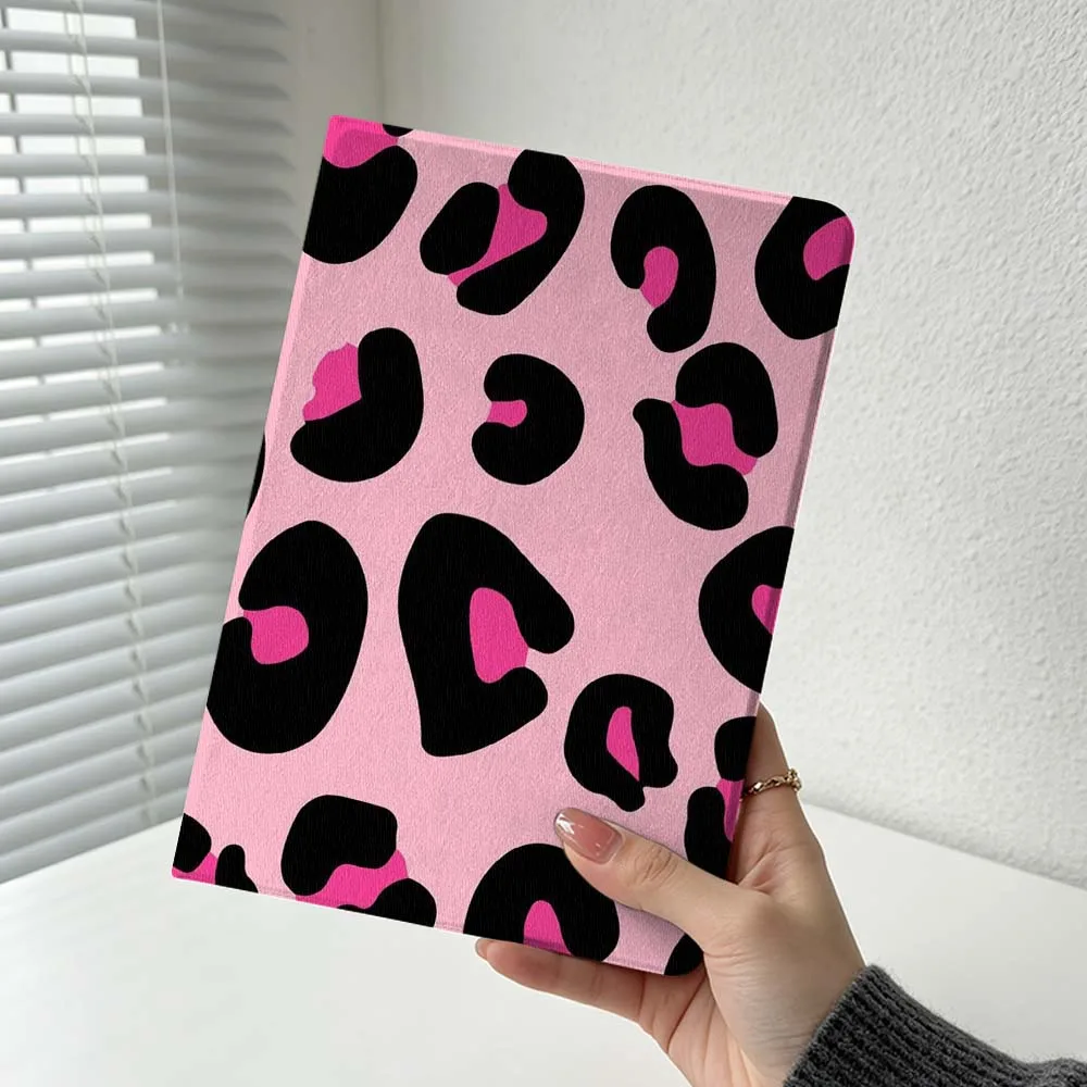 Cartoon Leopard Pink Pattern For Xiaomi Redmi Mi Pad 8 7 6 5 4 2 SE K Pro Max Ultra Poco Pad Soft Inch Tablet Case Cover