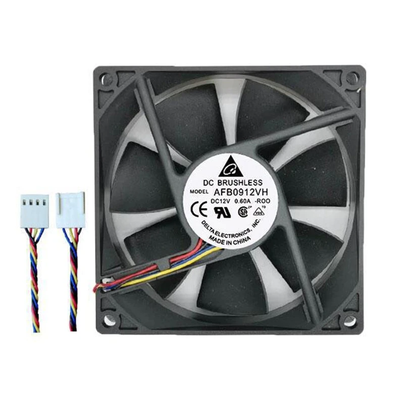 

AFB0912VH 9cm 90mm Fan 12V 0.60A 4 Lines 4Pin 4 Wire Connector High Speed Server Computer Chassis Power Cooling Fan Dropship