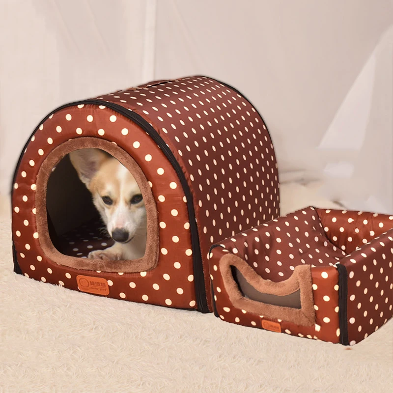 

Soft Dog Bed Deep Sleep House Dog Cat Winter House Removable Cushion Enclosed Pet Tent For Kittens Puppy Supplies