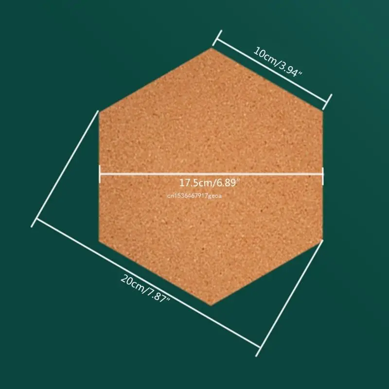 六角形のコルクメモボード、粘着性の裏地付き、写真を吊るすため、家の装飾ドロップシップ