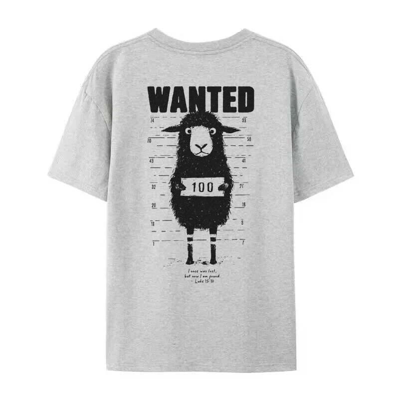 فقدت الأغنام عودة تي شيرت مطبوع لطيف مضحك الكتاب المقدس الآية التي شيرت كول خمر المسيحية الشارع الشهير النساء الرجال يسوع الإيمان الملابس هدية