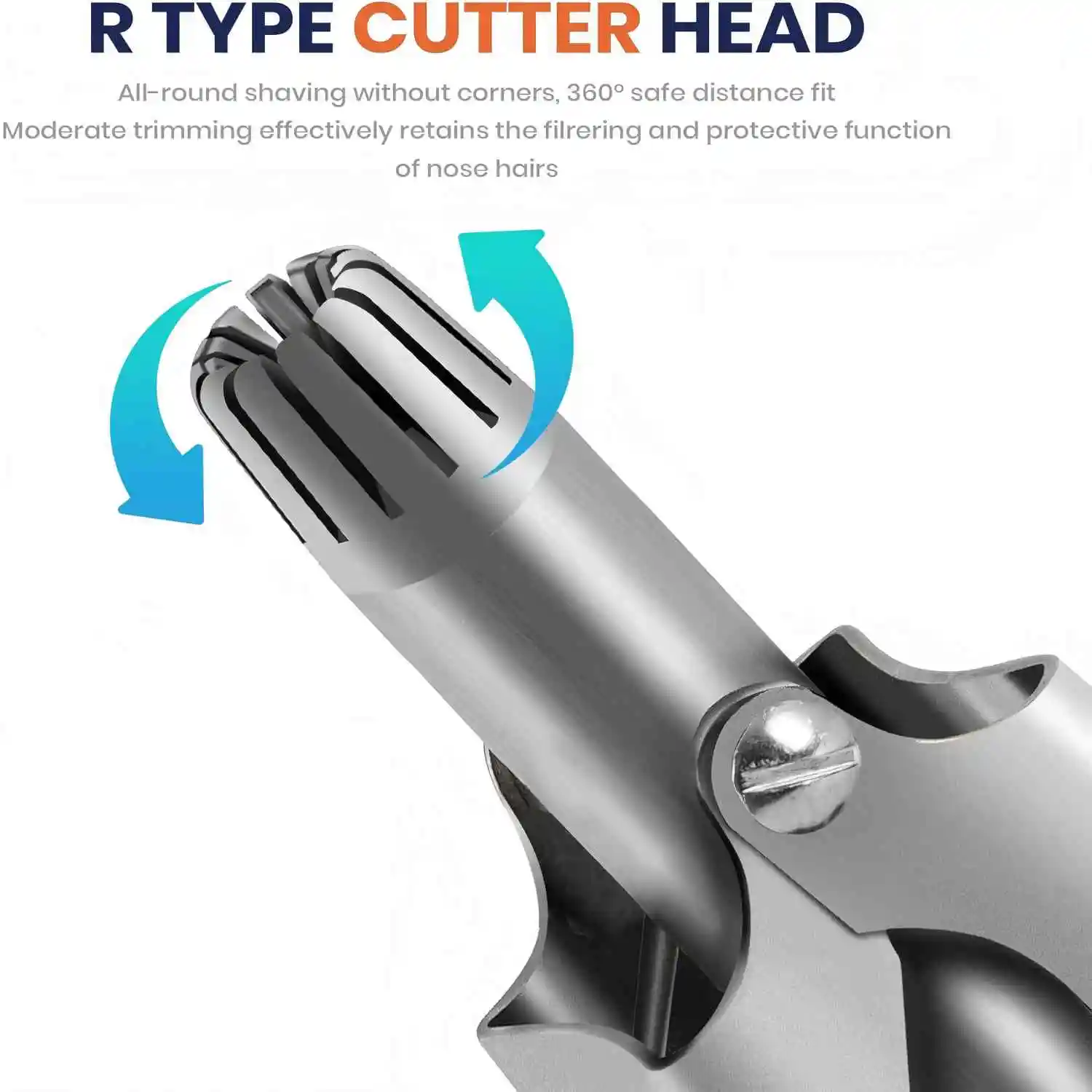 Recortador de pelo de nariz manual LISI para hombres y mujeres 360 °   Recortador giratorio, removedor de pelo de oreja portátil de acero inoxidable lavable