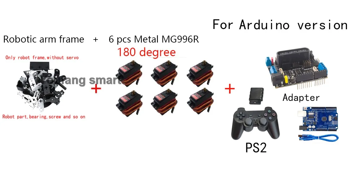 Splitter 6 dof Roboterarm Metall legierung mechanische Arm klaue mg996 für Arduino/esp32 Roboter DIY Kit programmier barer Roboter Open Source Code – Detail 18