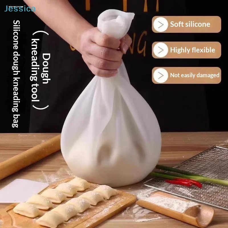 〔S〕Silicone Dough Kneading Bag, Reusable Non Stick Mixing Bag, Food Grade Silicone Knead Dough Tool for Baking