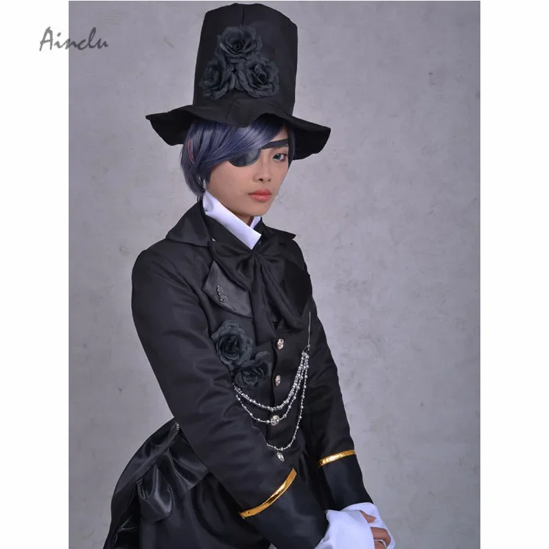 أزياء إينكلو للهالوين الأسود بتلر كوروشيتسوجي سيل فانتومهايف بدلة Steampunk سوداء أزياء تنكرية للبالغين بأي حجم