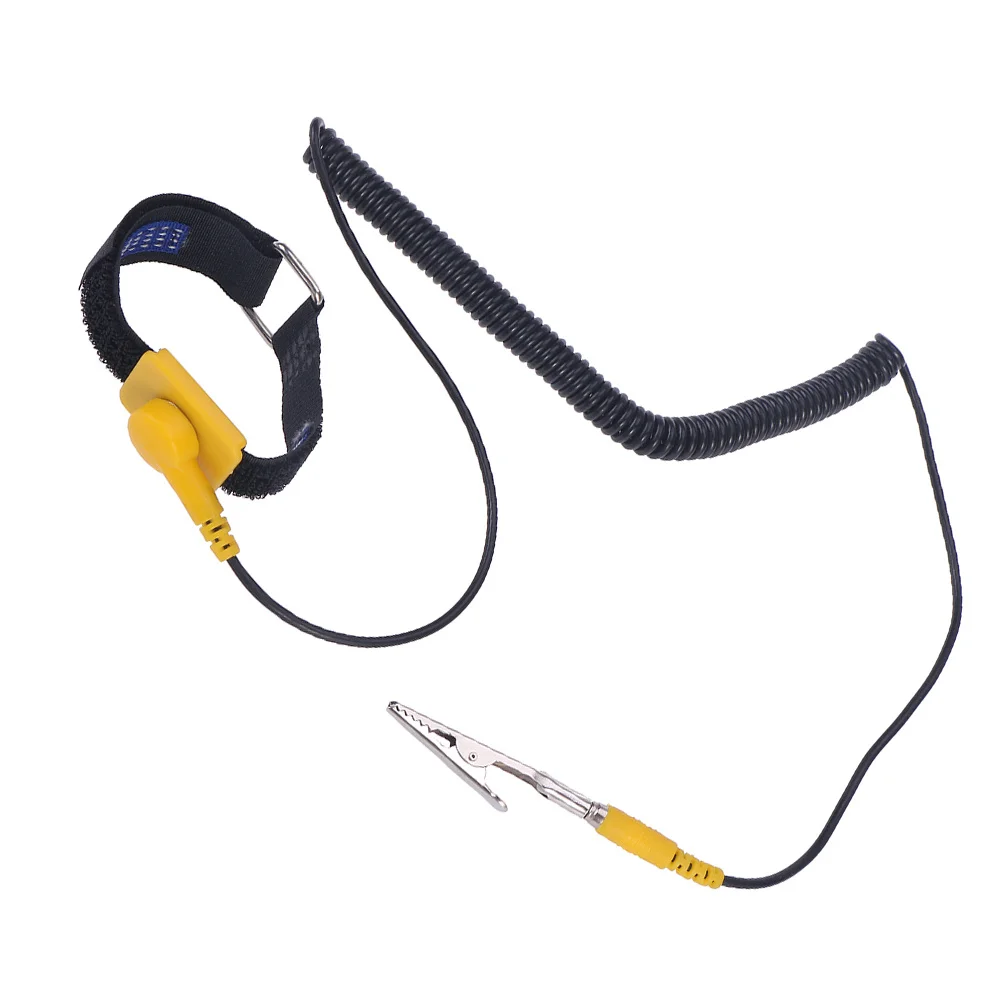 3Pcs Anti-Static Wrist Straps Adjustable Grounding Bands Protect Electronic Devices with Removable Clip Coiled Lead Long Length