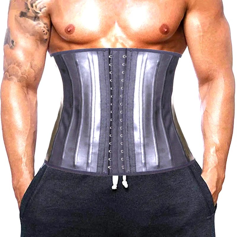 

AfruliA Waist Trainer Body Shaper Men Abdomen Belt Shapewear High Compression 25 Steel Bone Modeling Strap Workout Fajas Girdles