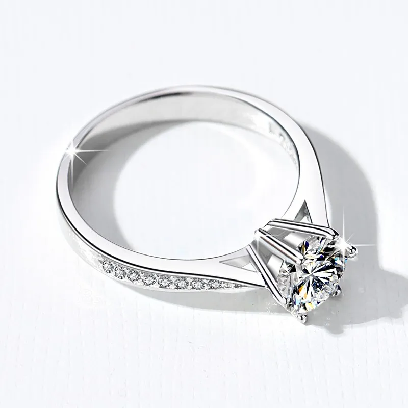 Women's Moissanite Solitaire D VVS Engagement Ring