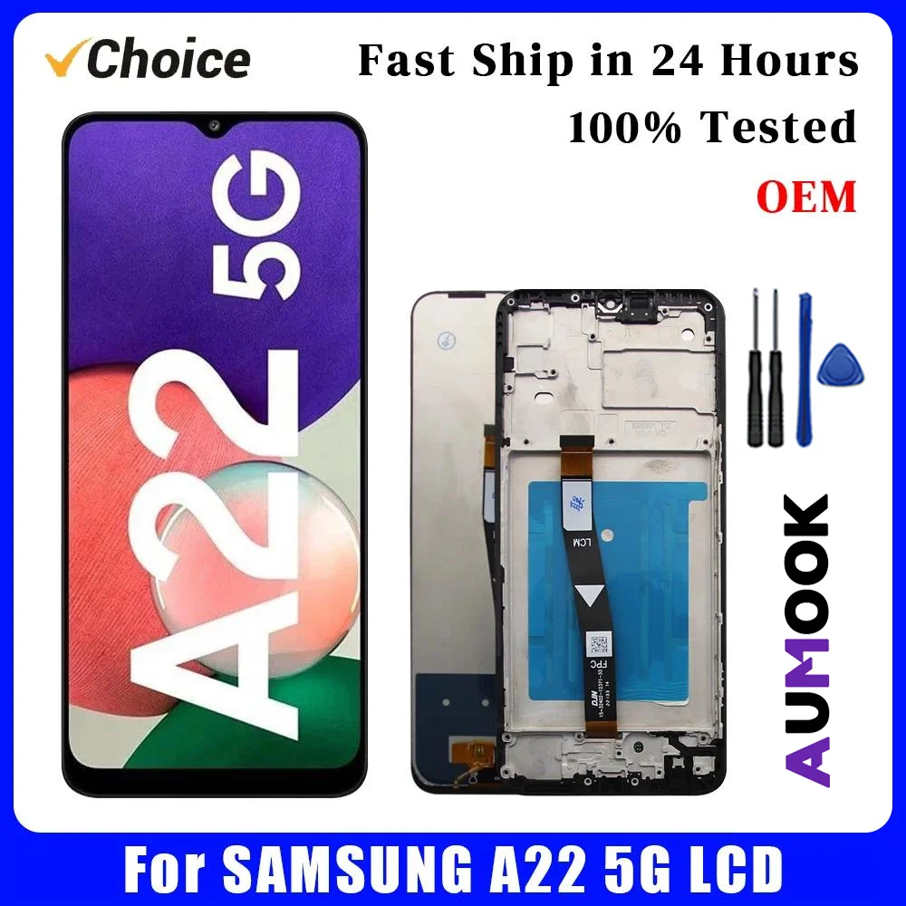 OEM LCD for Samsung A22 5G LCD Display Touch Screen Digitizer Assembly Replacement for SM A226 Display Replacemen