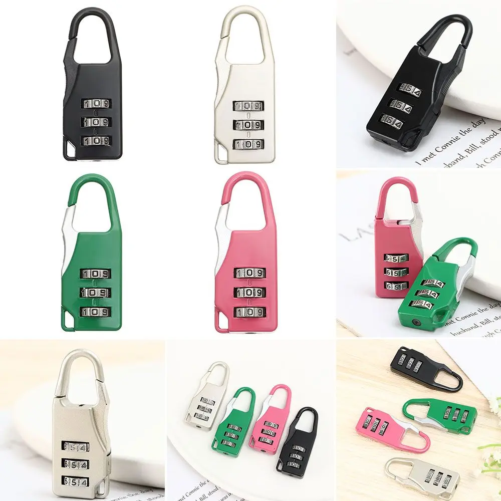 Anti-theft Lock of Gym Backpack Password Locks Bags Padlock Zipper Padlock 3 Digit Combination Lock