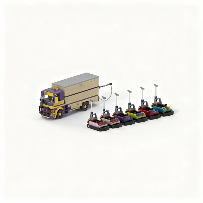 

994PCS MOC City Champions Super Car Fairground Tractor Bumper Trailer Model Technology DIY Creative Assembly Bricks Display Gift