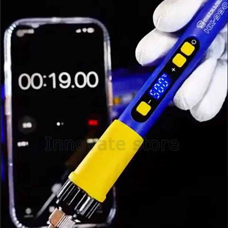 MECHANIC HK-990 Anti-static Soldering Iron 90W Intelligent Digital Welding Pen Quickly Heating  Soldering Repair Heater Tip