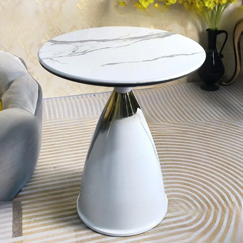 Light luxury microcrystalline stone round coffee table, household corner table