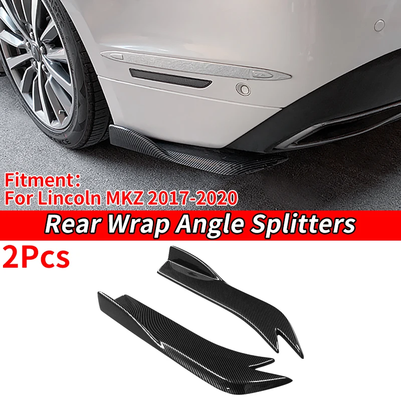 

Car For Lincoln MKZ 2017-2020 Rear Bumper Spoiler Protective Plate Automotive Diffuser Wrap Angle Accessories Carbon Fiber Look