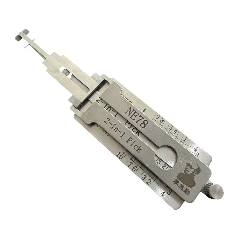 Lishi NE78 2-in-1 Lock Pick Decoder Ignition Car Door Open for Peugeot and Citroen Models Vertical Milling