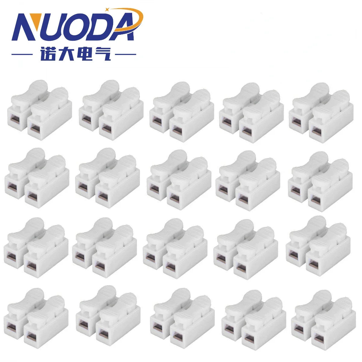 20Pcs 50Pcs100Pcs CH2 Spring Quick Wire Connector Cable Clamp Terminal Block LED Strip Light Replace Electrical Tape Cable Clamp