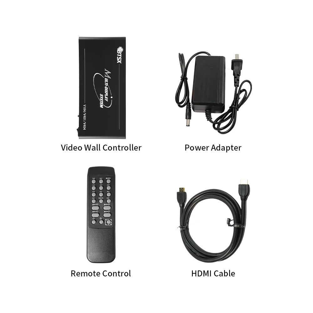 Video Wall Controller - 4K60 Input 1080P Output, 4 HDMI Ports, 180° Rotation, Multi-Splicing Modes for Ads/Engineering Displays