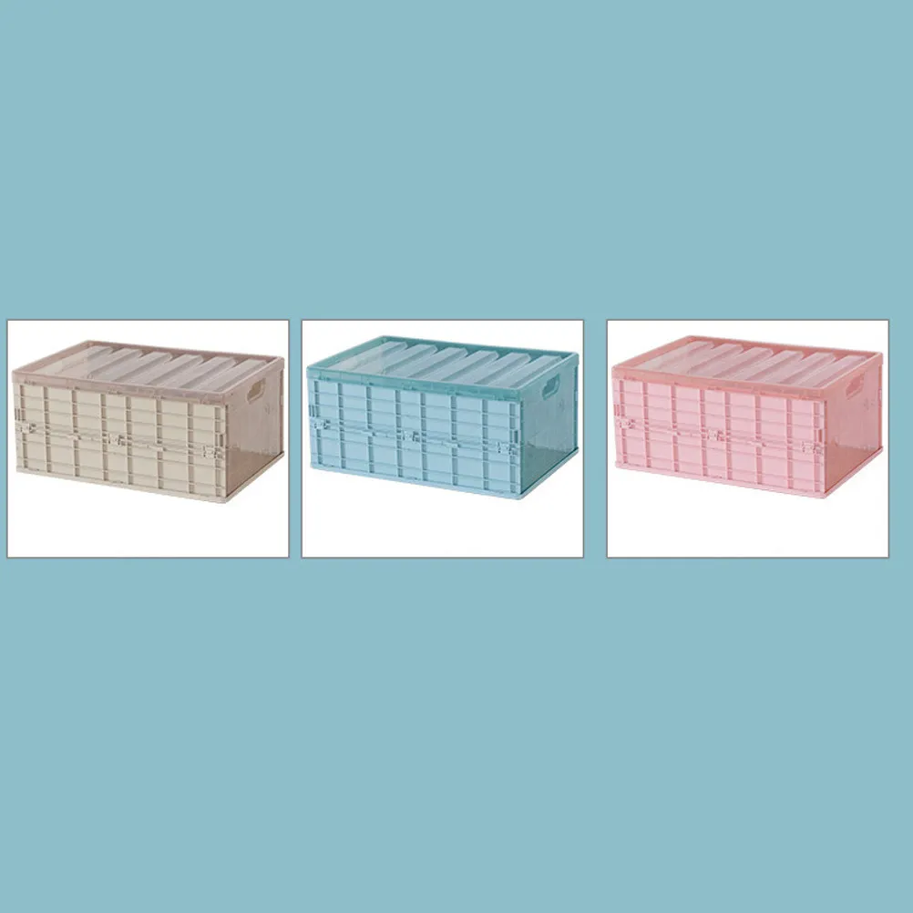 Foldable Storage Case Portable PP Plastic Organizer Translucent Pink Large Capacity for Home Wardrobe Kitchen Desktop Tidying