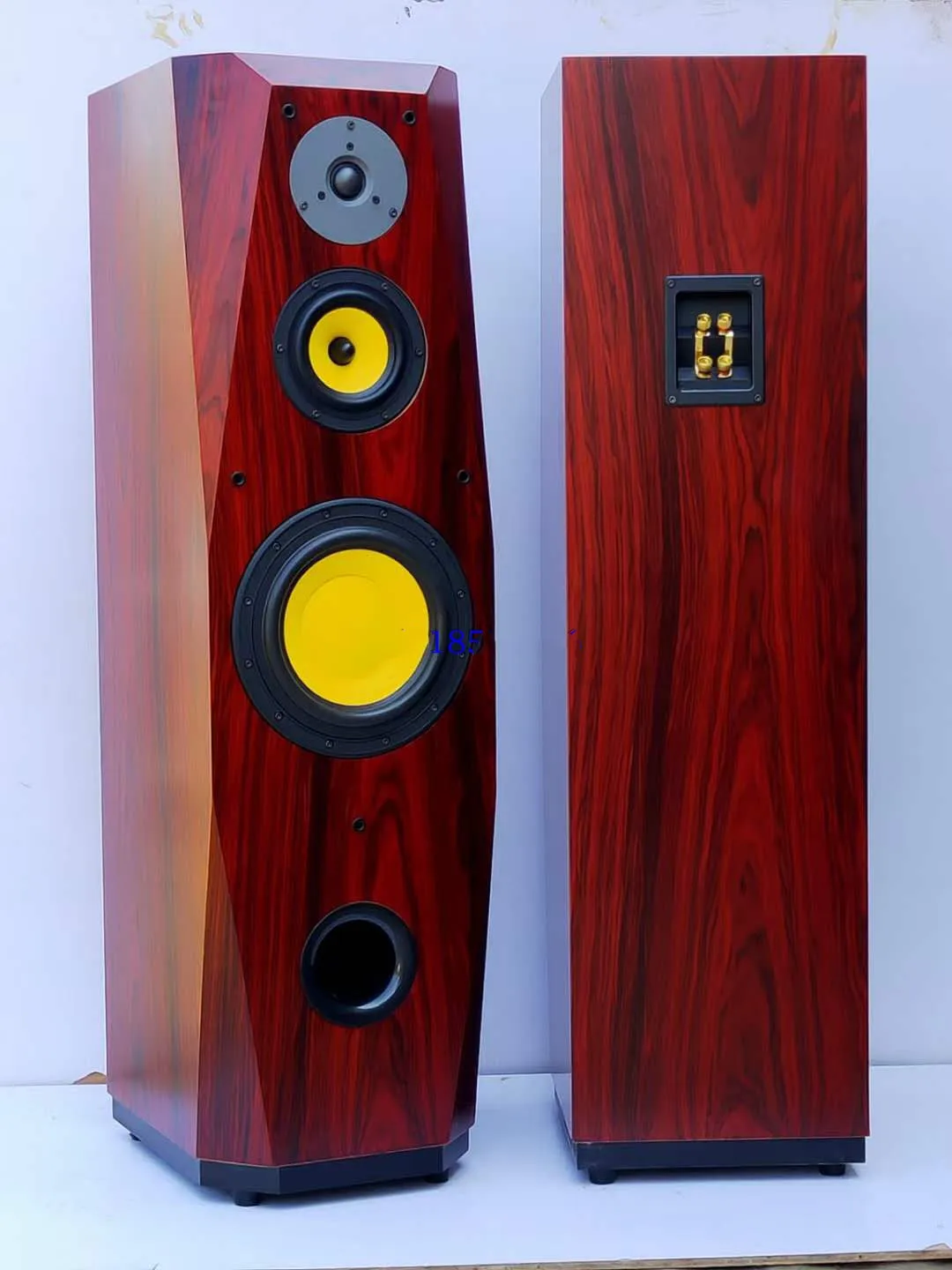 M-078 Q3+F5+D8G Hivi DIY HIFI 8 Inch Floor Speaker Red Acid Branch Veneer  Three-way Frequency  Home Theater