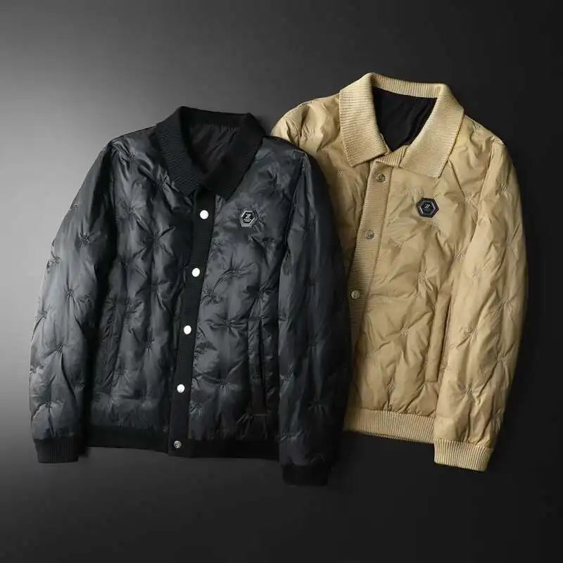 Winter Lapel Collar Down Jacket Men Down Jacket Men Top Quality British Style Brand Warm Lightweight Feather Coat Kurtka Zimowa