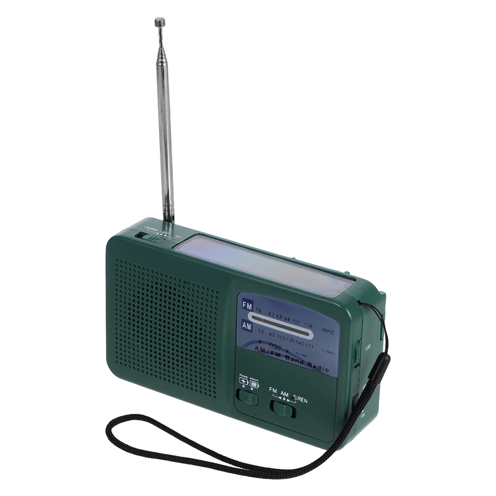 

Hand Crank Emergency Flashlight Weather Radio Solar Powered SOS Alarm Phone Compact Portable Outdoor Survival Radio