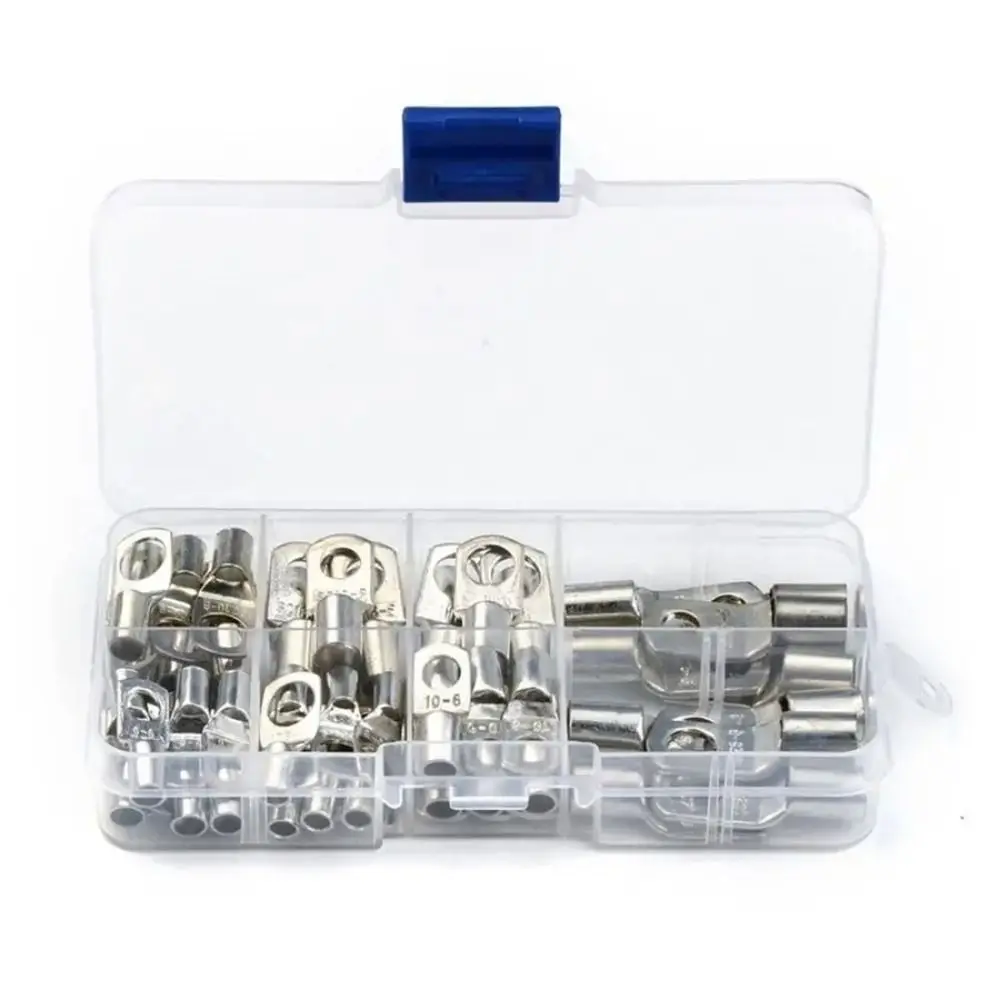 60Pcs SC Type Wire Nose Terminal Crimp Tinned Copper SC16-6 SC25-6 SC35-6 Cable Connector Kit Bolt Hole 16-35mm2 Lugs Ring