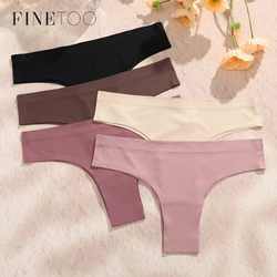 FINETOO Seamless Panties for Women Sexy Brazilian Thong Female Low Waist Solid Color Briefs Comfortable Invisible G-string Panty