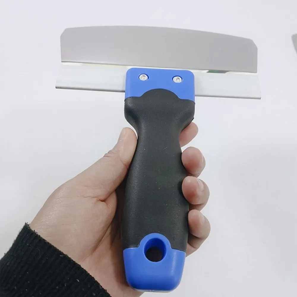 أداة يدوية مكشطة طلاء من الفولاذ المقاوم للصدأ محمولة ذات سطح أملس طلاء جدران مجرفة معجون قبضة مريحة مقبض مريح #2