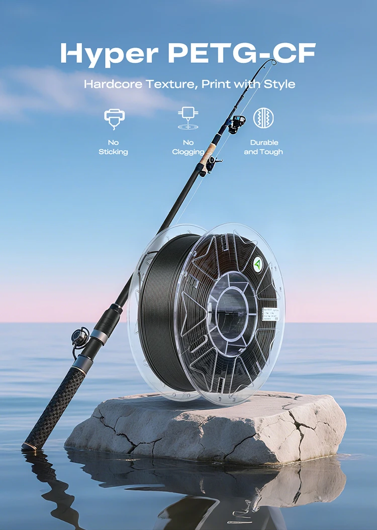 

Original Creality Hyper PETG-CF 3D Filament Durable and Tough CF Filaments 1KG 1.75mm Hardcore Texture for Most FDM 3D Printers