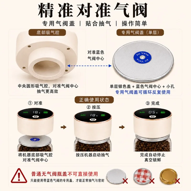 Vacuum Sealers & Vacuum Packing Machines Packaging Equipment Intelligent Auto Food Sealer Small Can Bottle Sealing Port Electric